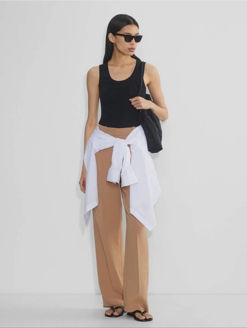 ARITZIA WILFRED EFFORTLESS PANTS CREPETTE TROUSER CARAMEL SZ 6